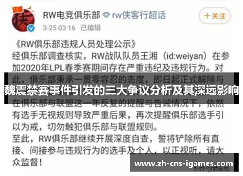 魏震禁赛事件引发的三大争议分析及其深远影响